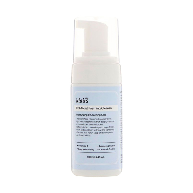 Гіпоалергенна пінка для вмивання Dear Klairs Rich Moist Foaming Cleanser з бета глюканом, 100 мл